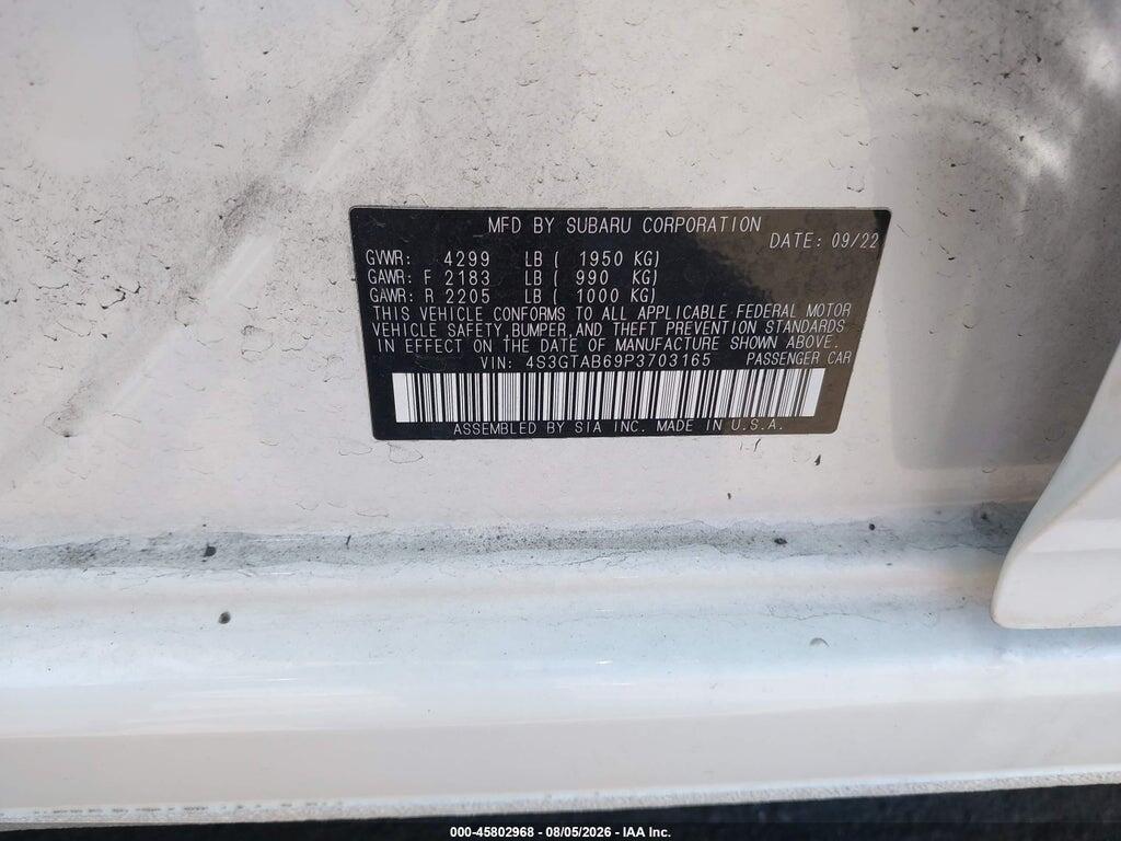 4S3GTAB69P3703165 2023 SUBARU IMPREZA photo no. 9