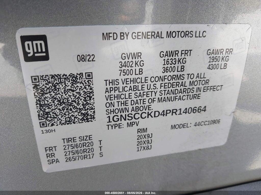 1GNSCCKD4PR140664 2023 CHEVROLET SUBURBAN photo no. 9