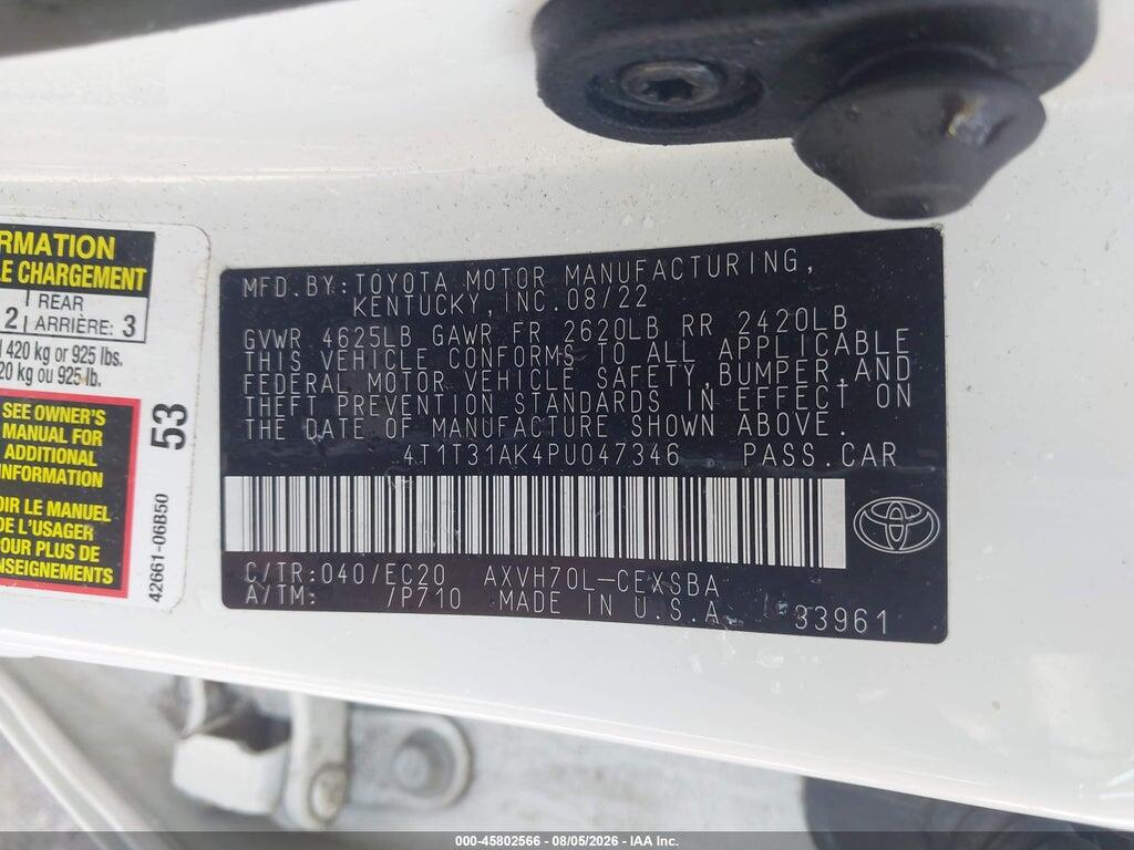 4T1T31AK4PU047346 2023 TOYOTA CAMRY photo no. 9