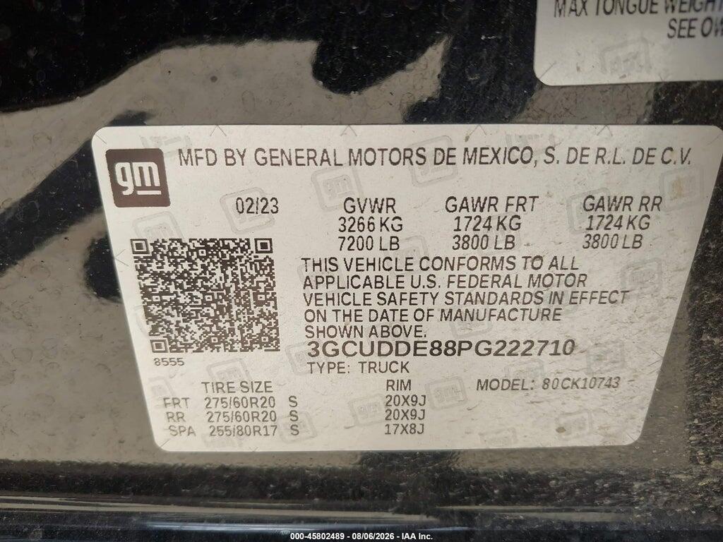 3GCUDDE88PG222710 2023 CHEVROLET SILVERADO 1500 photo no. 9