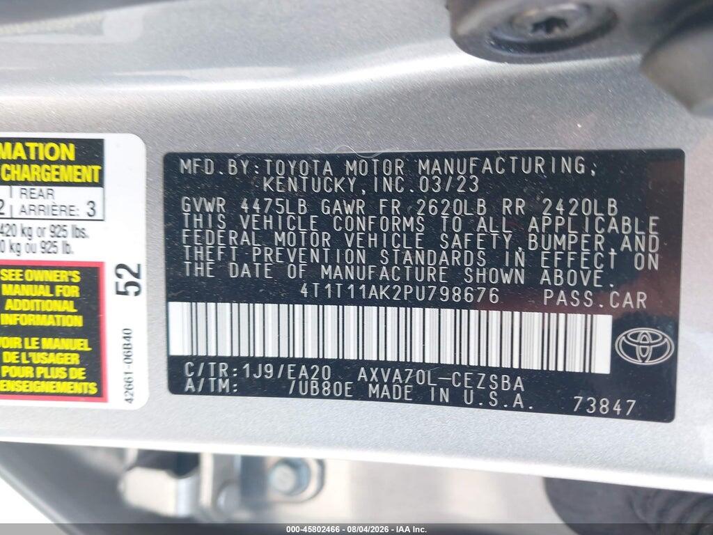 4T1T11AK2PU798676 2023 TOYOTA CAMRY photo no. 9