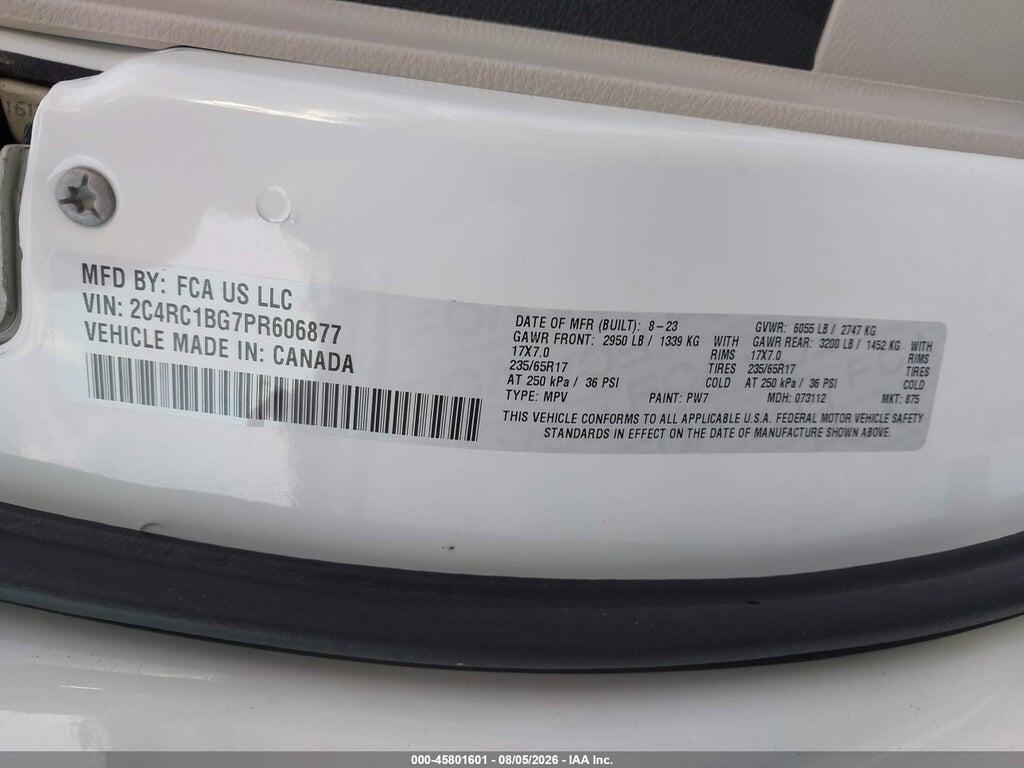 2C4RC1BG7PR606877 2023 CHRYSLER PACIFICA photo no. 9