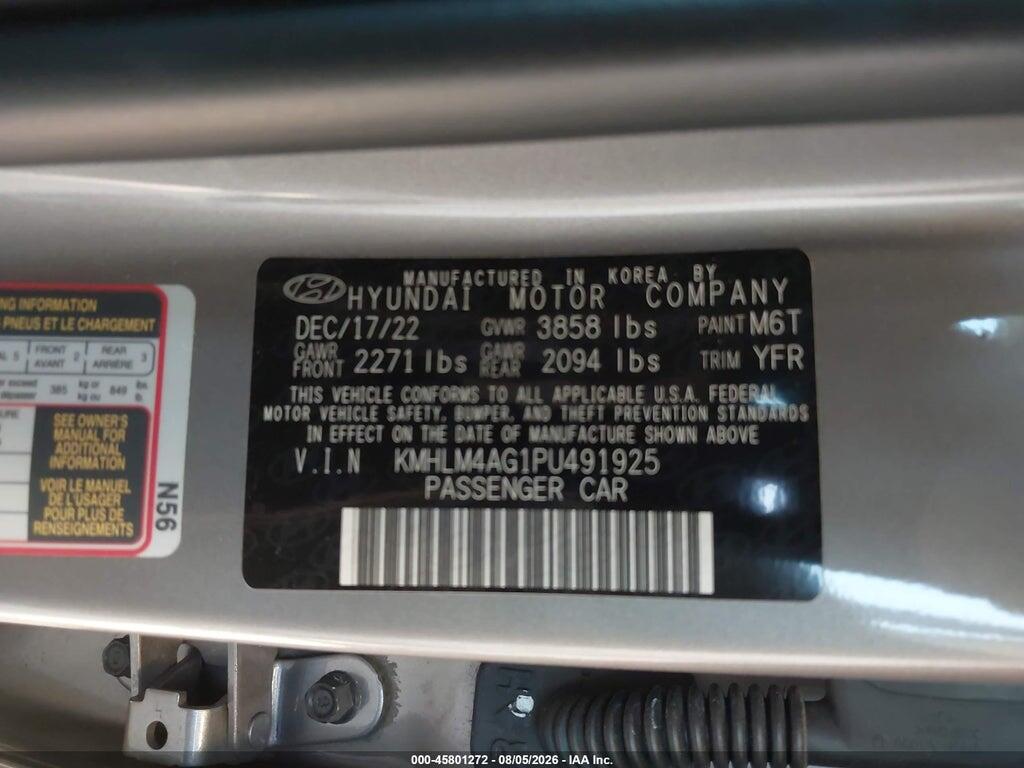 KMHLM4AG1PU491925 2023 HYUNDAI ELANTRA photo no. 9