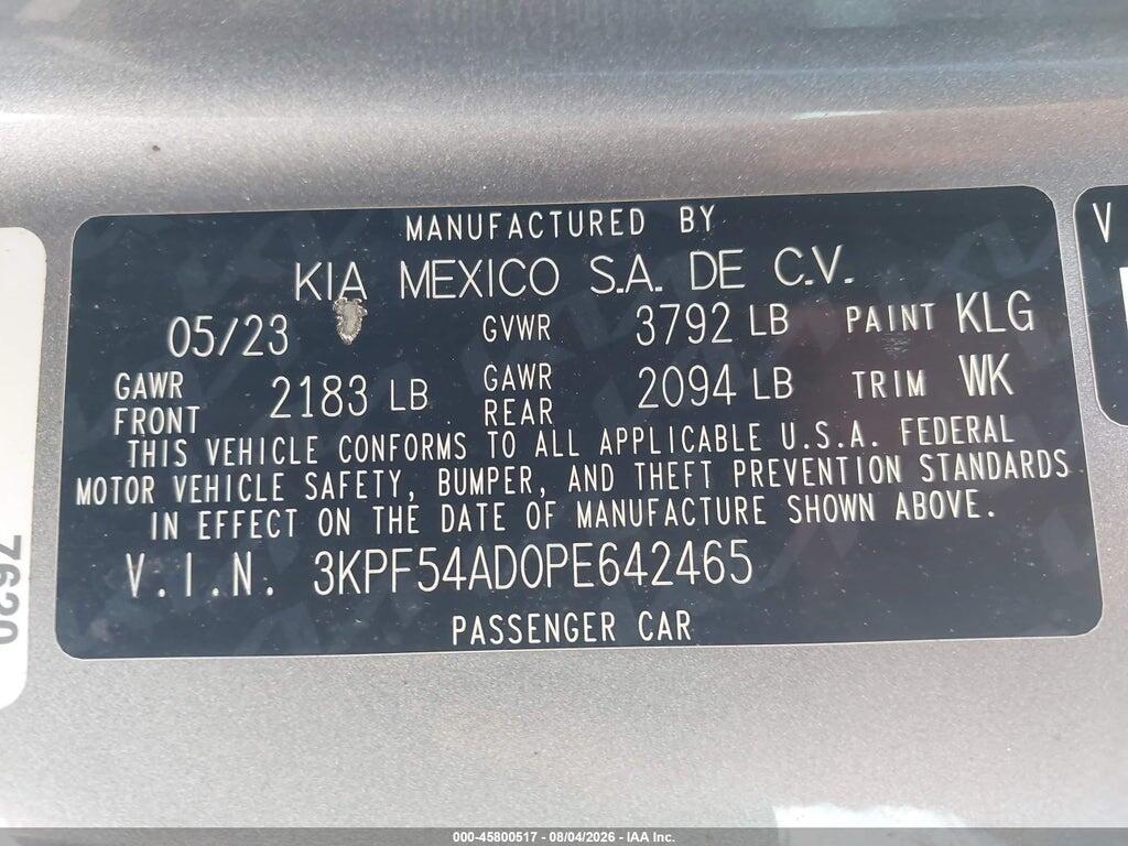 3KPF54AD0PE642465 2023 KIA FORTE photo no. 9