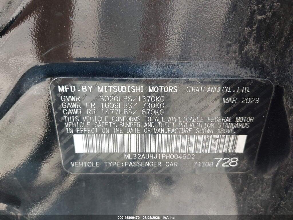 ML32AUHJ1PH004602 2023 MITSUBISHI MIRAGE photo no. 9