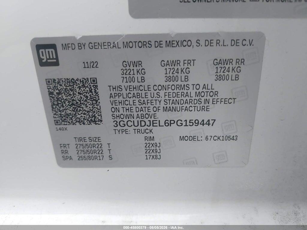 3GCUDJEL6PG159447 2023 CHEVROLET SILVERADO 1500 photo no. 9
