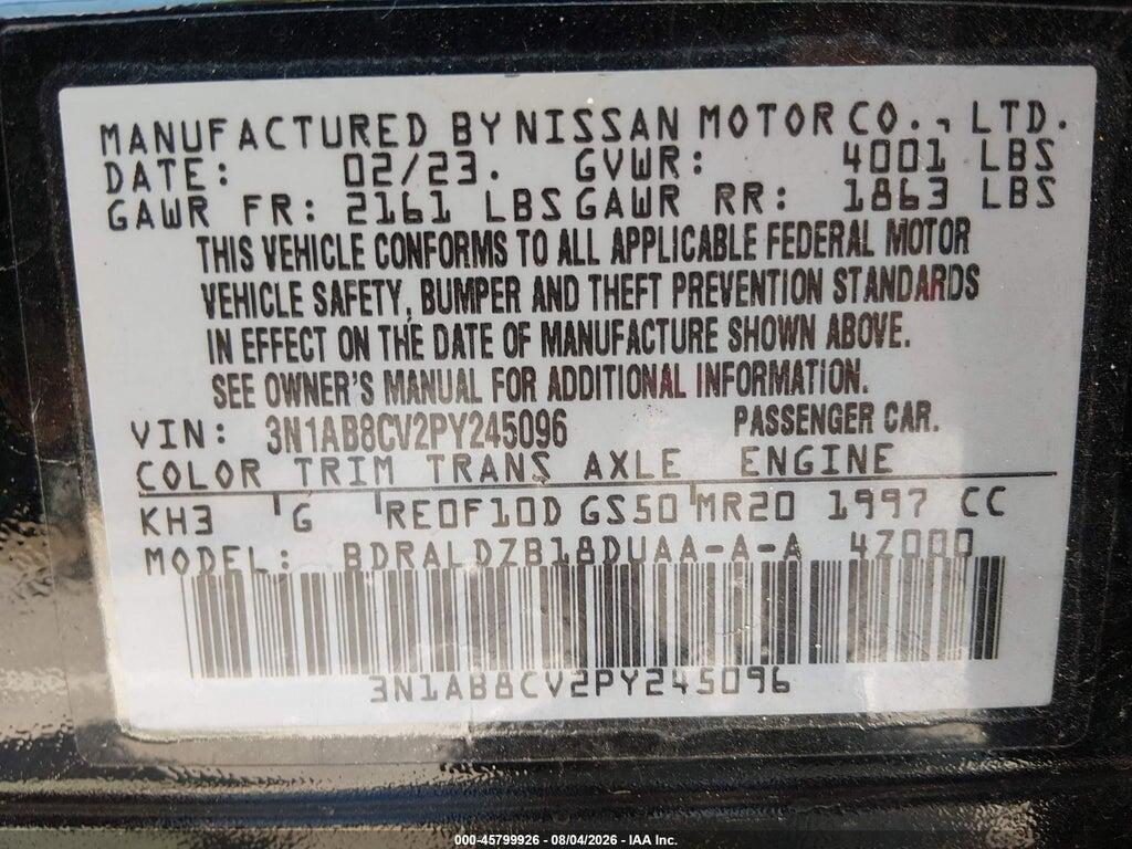 3N1AB8CV2PY245096 2023 NISSAN SENTRA photo no. 9