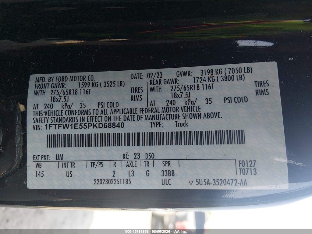 1FTFW1E55PKD68840 2023 FORD F-150 photo no. 9