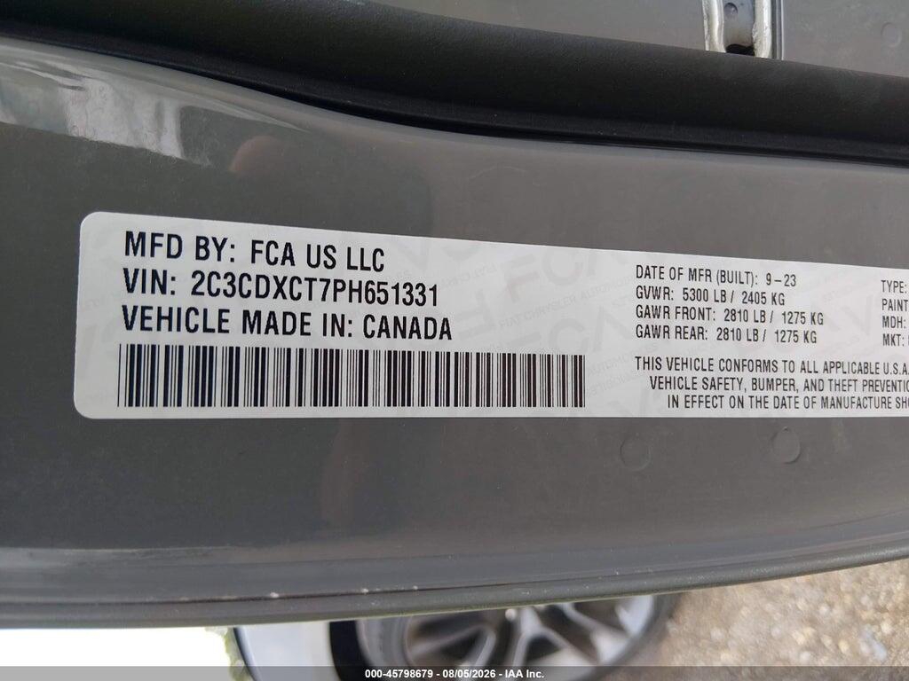 2C3CDXCT7PH651331 2023 DODGE CHARGER photo no. 9