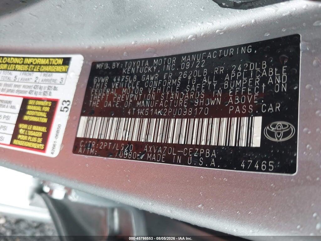 4T1K61AK2PU098170 2023 TOYOTA CAMRY photo no. 9