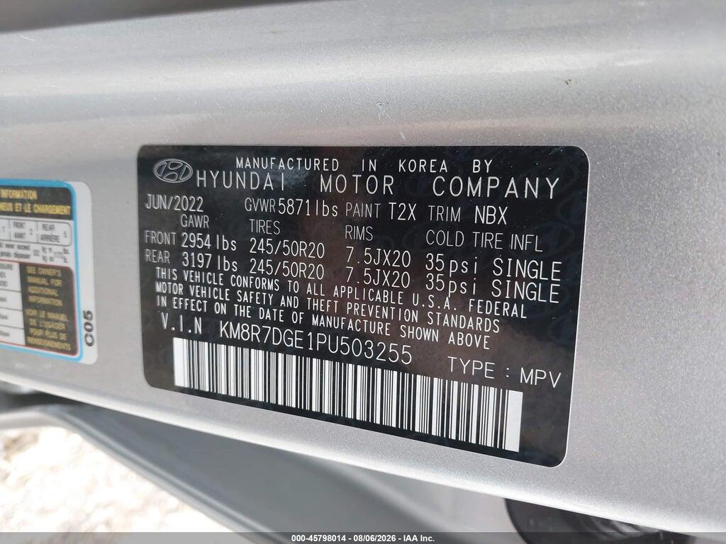 KM8R7DGE1PU503255 2023 HYUNDAI PALISADE photo no. 9