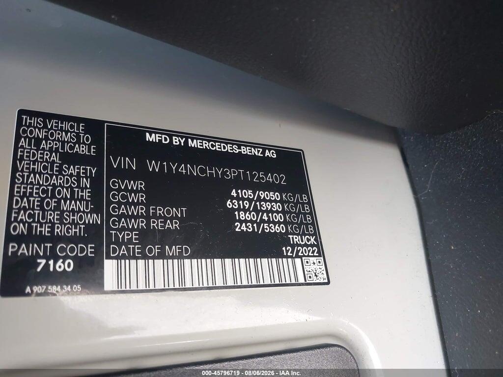 W1Y4NCHY3PT125402 2023 MERCEDES-BENZ SPRINTER 2500 photo no. 9