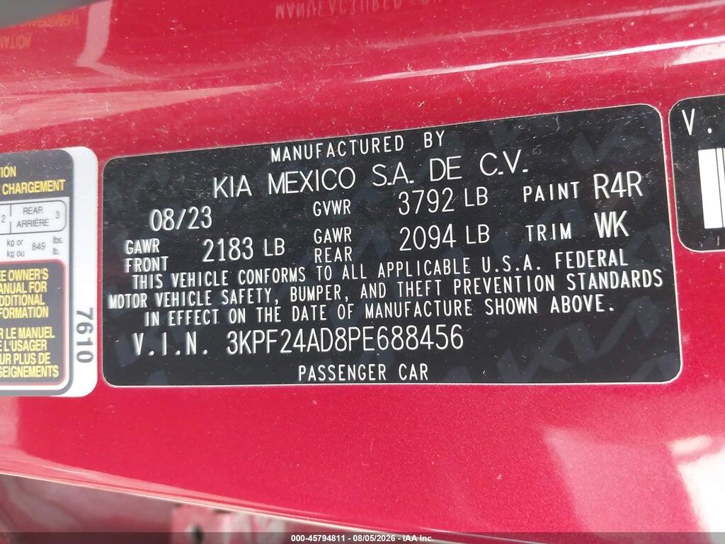 3KPF24AD8PE688456 2023 KIA FORTE photo no. 9