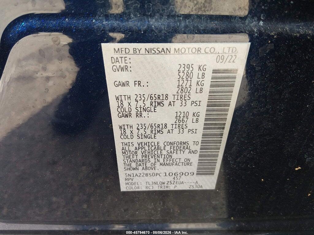 5N1AZ2BS0PC106909 2023 NISSAN MURANO photo no. 9