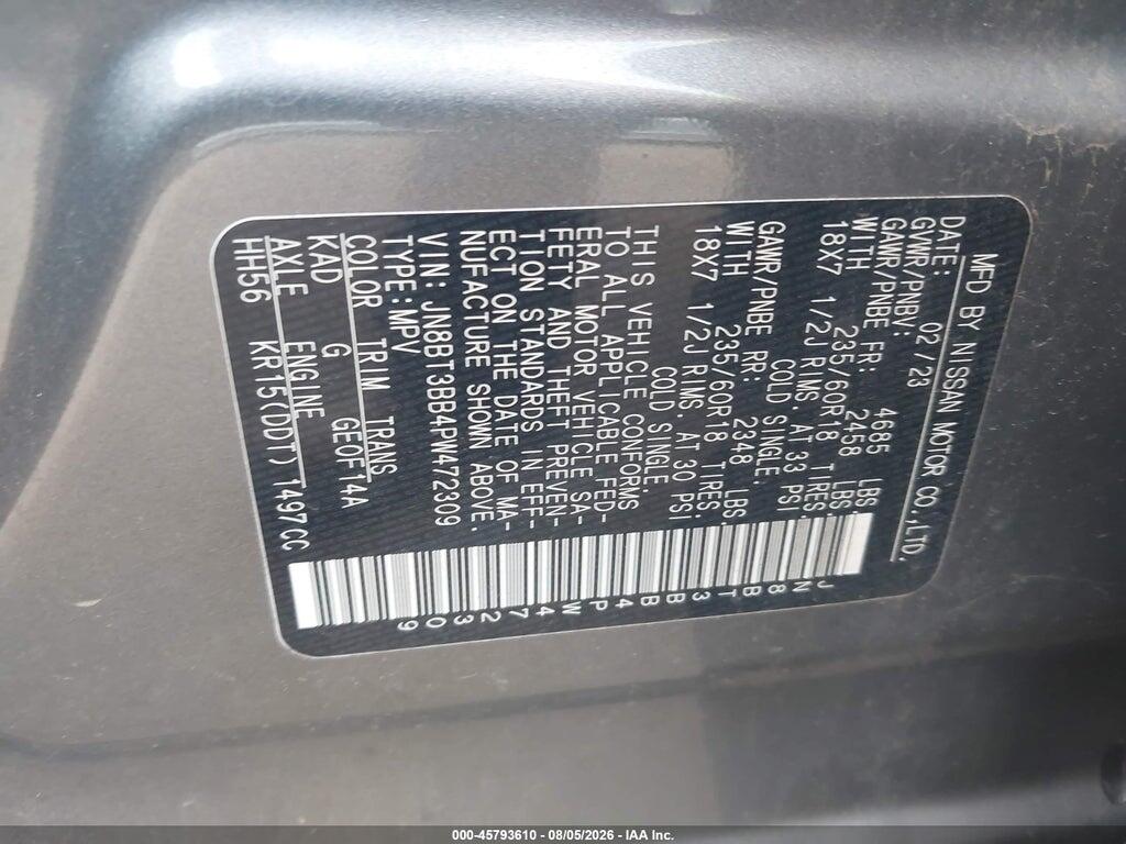 JN8BT3BB4PW472309 2023 NISSAN ROGUE photo no. 9