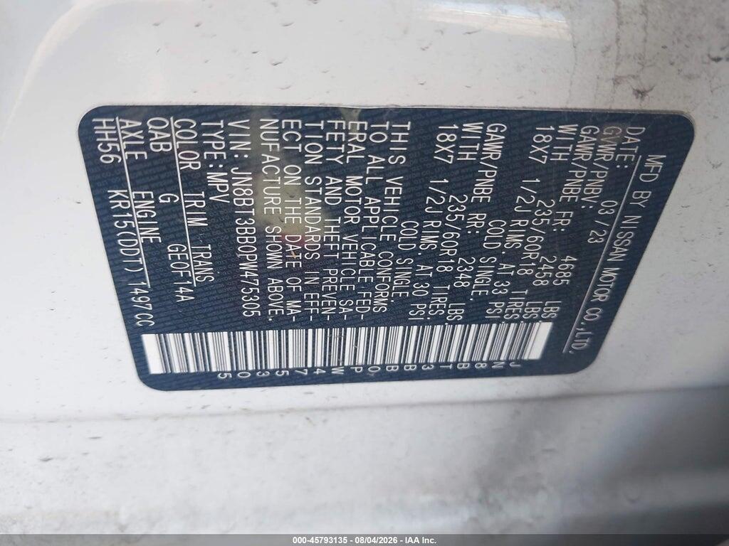 JN8BT3BB0PW475305 2023 NISSAN ROGUE photo no. 9