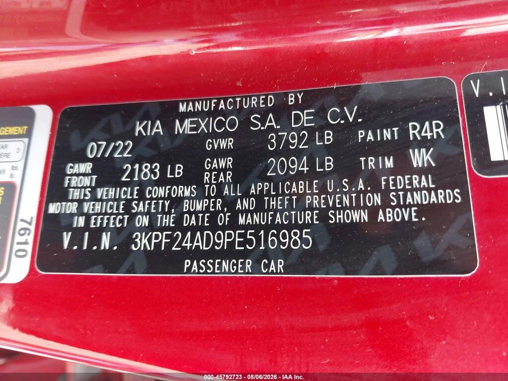3KPF24AD9PE516985 2023 KIA FORTE photo no. 9