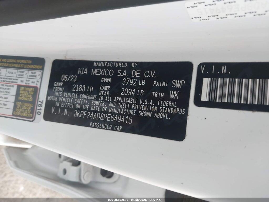 3KPF24AD8PE649415 2023 KIA FORTE photo no. 9