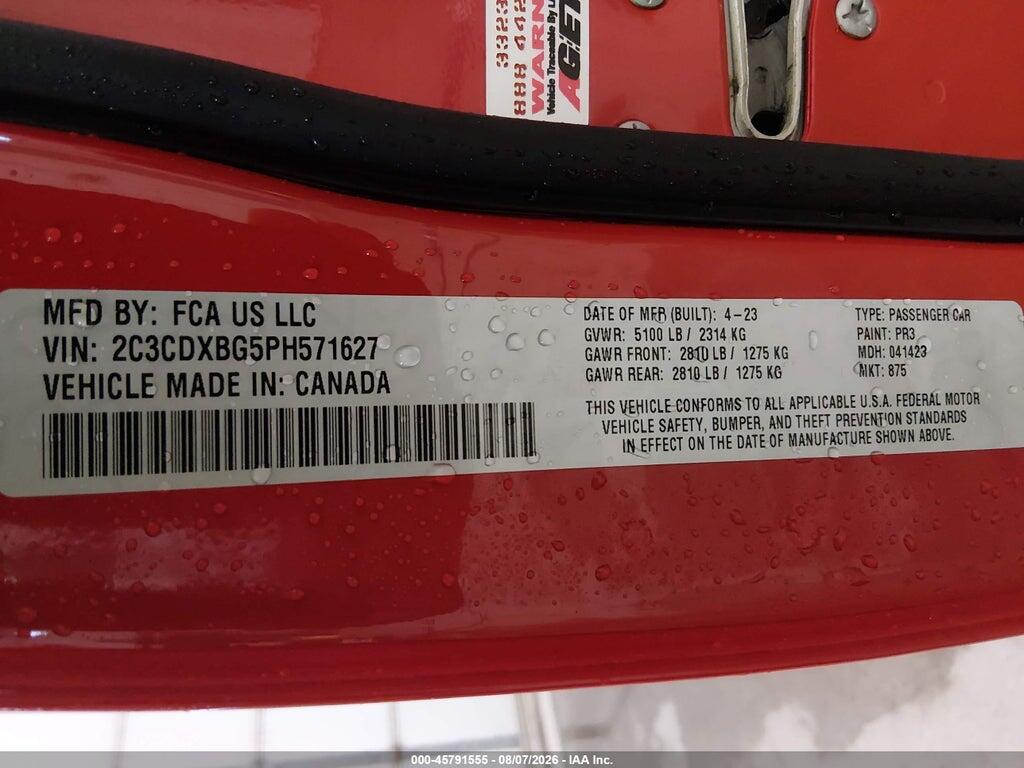 2C3CDXBG5PH571627 2023 DODGE CHARGER photo no. 9