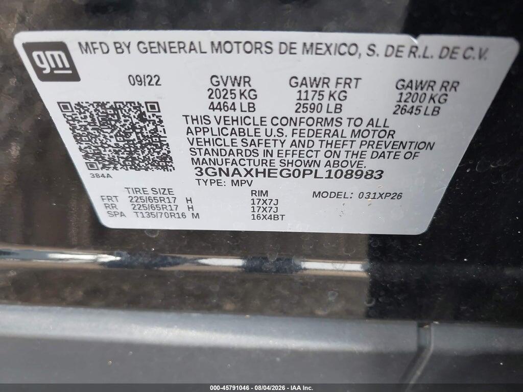 3GNAXHEG0PL108983 2023 CHEVROLET EQUINOX photo no. 9