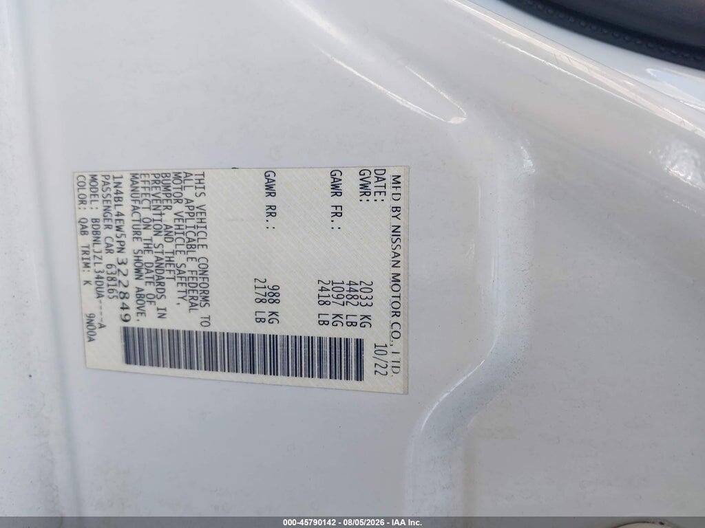 1N4BL4EW5PN322849 2023 NISSAN ALTIMA photo no. 9
