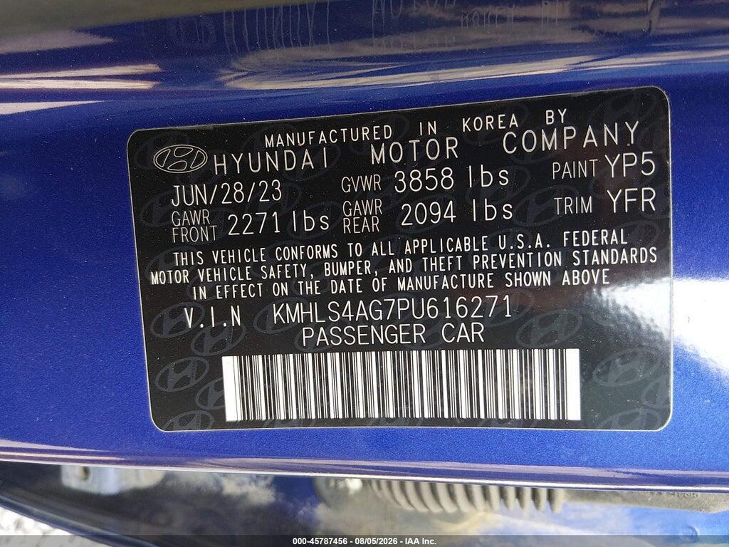 KMHLS4AG7PU616271 2023 HYUNDAI ELANTRA photo no. 9