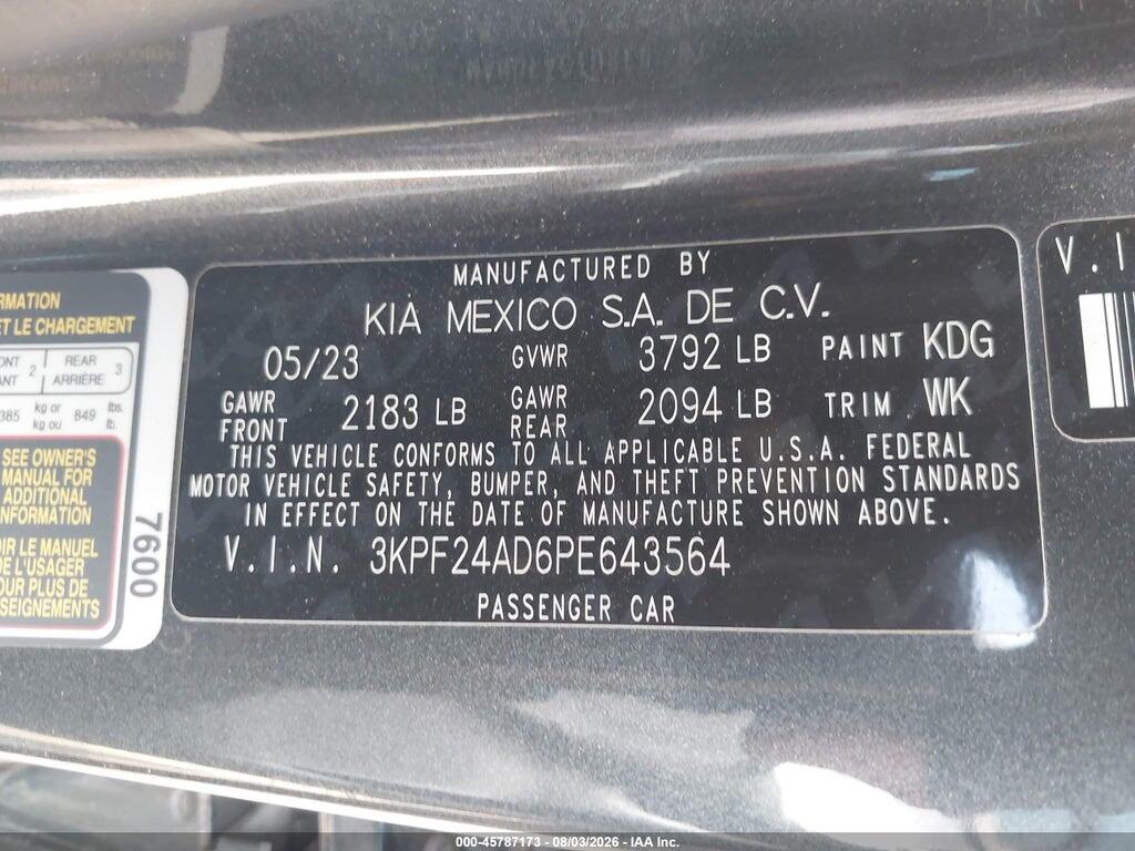 3KPF24AD6PE643564 2023 KIA FORTE photo no. 9