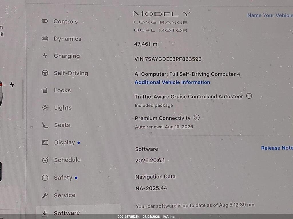 7SAYGDEE3PF863593 2023 TESLA MODEL Y photo no. 7