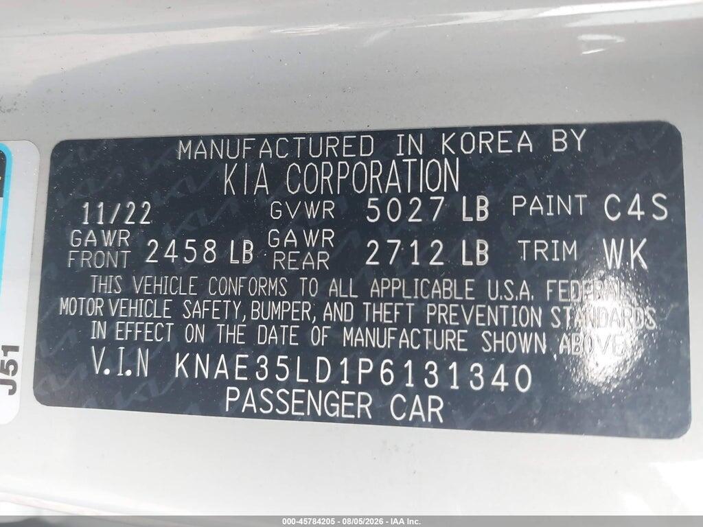 KNAE35LD1P6131340 2023 KIA STINGER photo no. 9