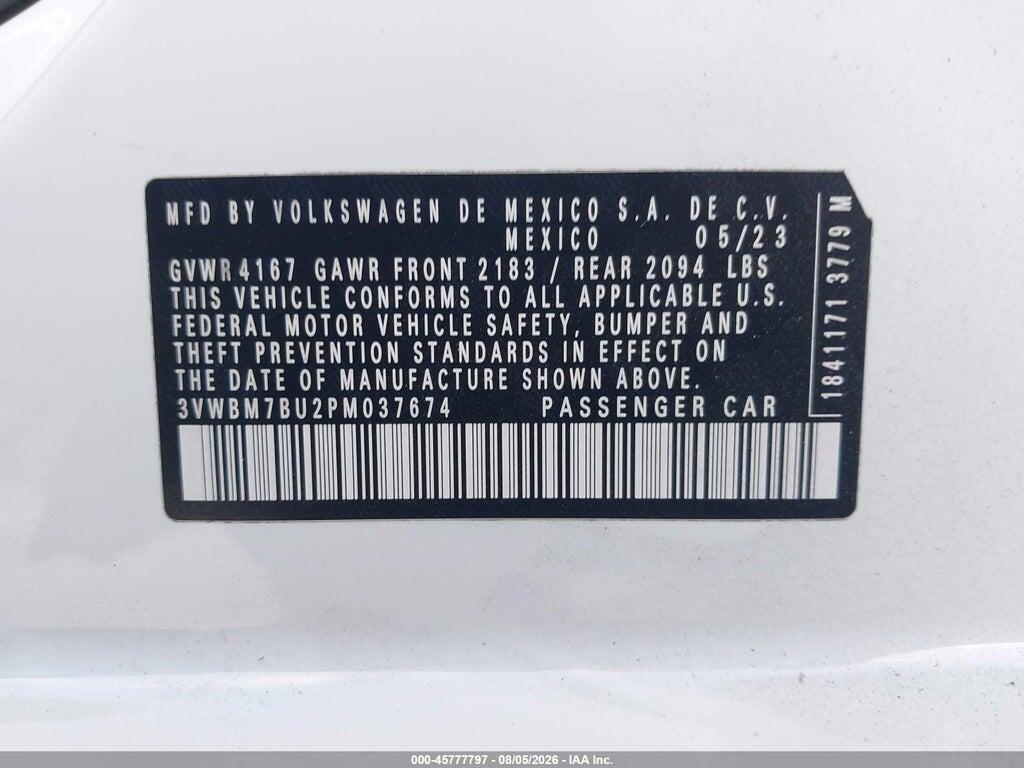 3VWBM7BU2PM037674 2023 VOLKSWAGEN JETTA photo no. 9