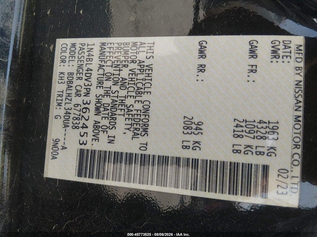1N4BL4DV3PN362453 2023 NISSAN ALTIMA photo no. 9