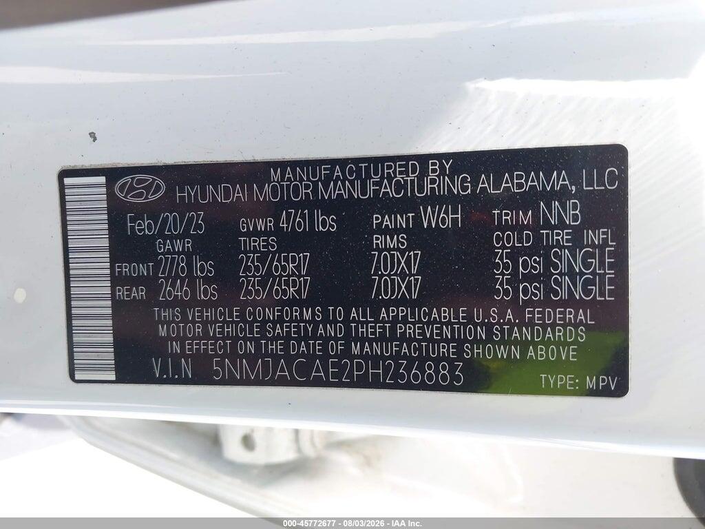 5NMJACAE2PH236883 2023 HYUNDAI TUCSON photo no. 9