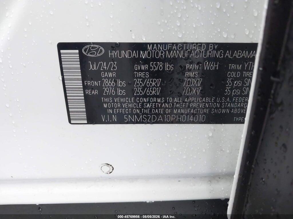 5NMS2DA10PH014010 2023 HYUNDAI SANTA FE HYBRID photo no. 9