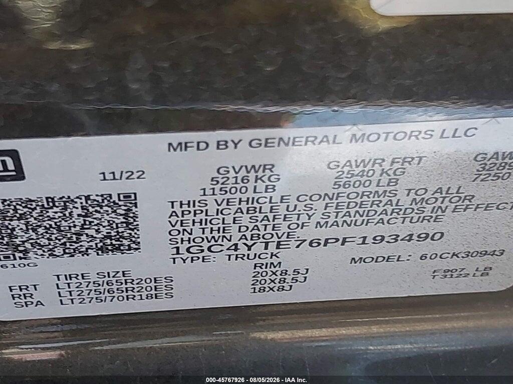 1GC4YTE76PF193490 2023 CHEVROLET SILVERADO 3500HD photo no. 9