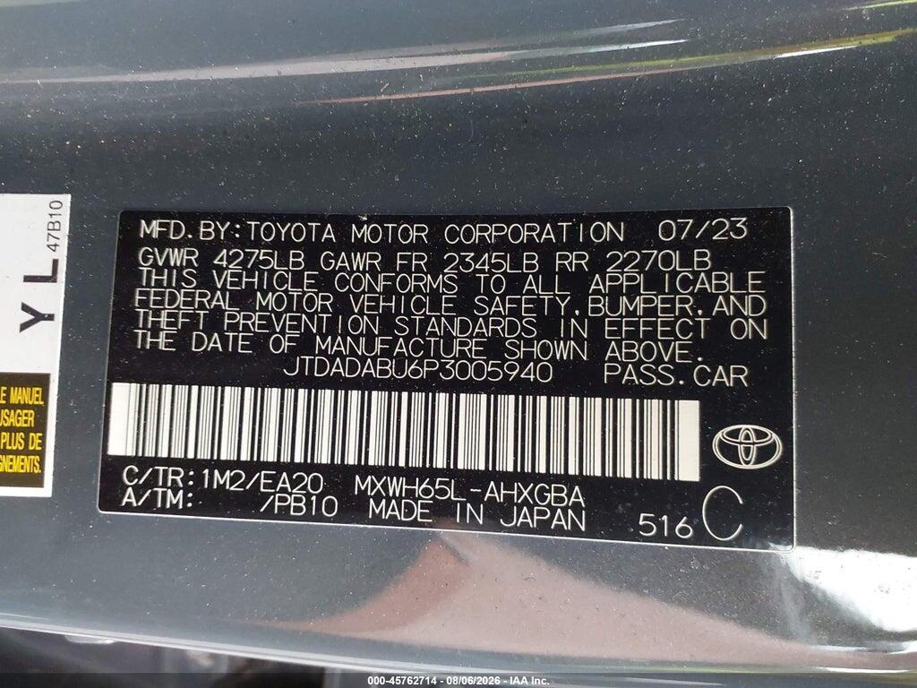 JTDADABU6P3005940 2023 TOYOTA PRIUS photo no. 9