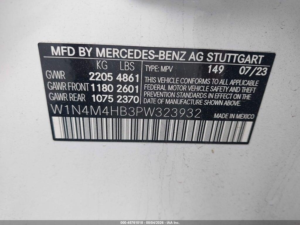 W1N4M4HB3PW323932 2023 MERCEDES-BENZ GLB 250 photo no. 9