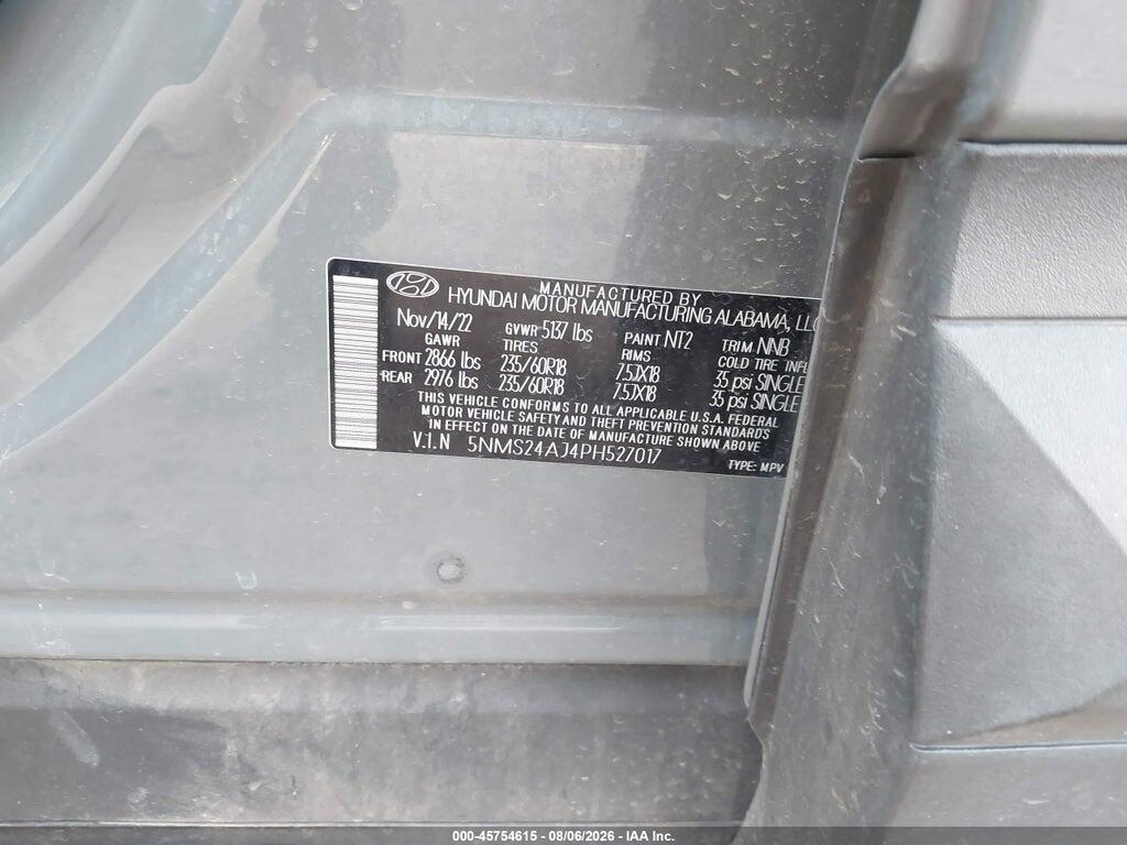 5NMS24AJ4PH527017 2023 HYUNDAI SANTA FE photo no. 9
