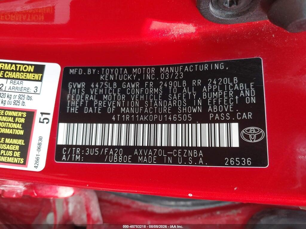 4T1R11AK0PU146505 2023 TOYOTA CAMRY photo no. 9