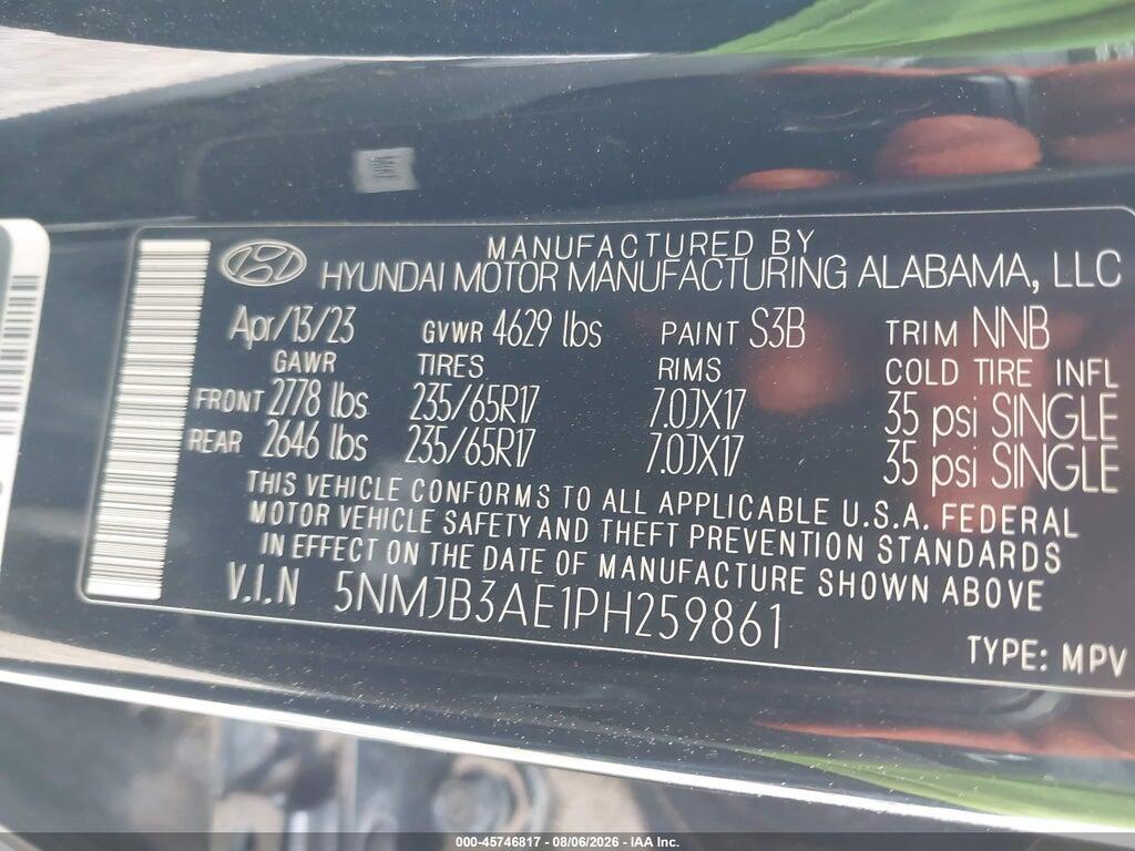 5NMJB3AE1PH259861 2023 HYUNDAI TUCSON photo no. 9