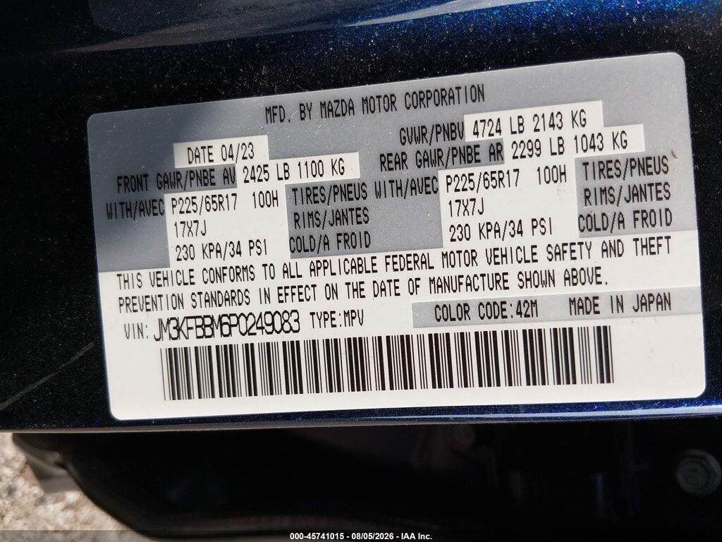 JM3KFBBM6P0249083 2023 MAZDA CX-5 photo no. 9