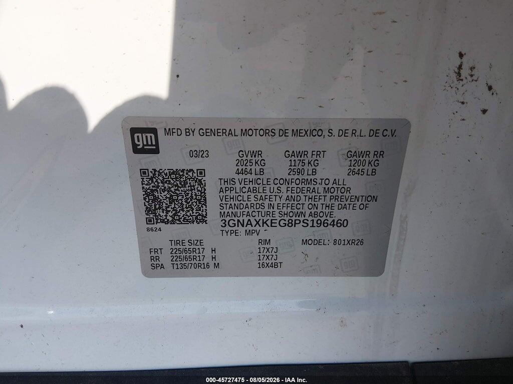 3GNAXKEG8PS196460 2023 CHEVROLET EQUINOX photo no. 9