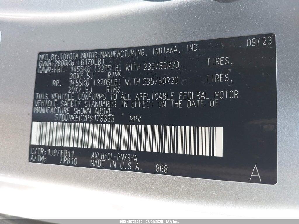 5TDDRKEC3PS178353 2023 TOYOTA SIENNA photo no. 9