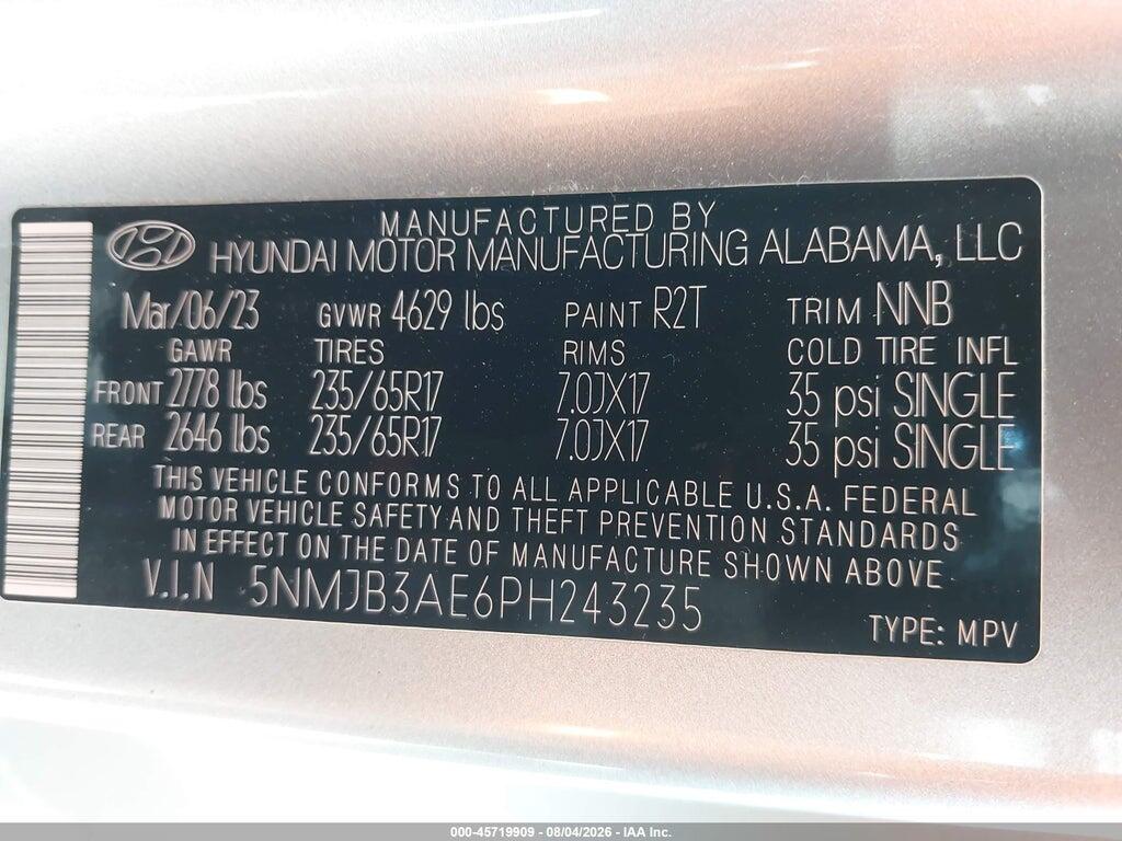 5NMJB3AE6PH243235 2023 HYUNDAI TUCSON photo no. 9