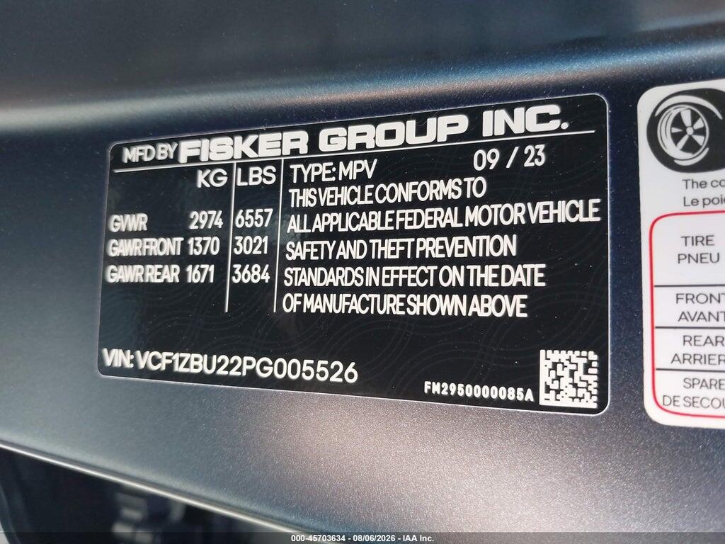 VCF1ZBU22PG005526 2023 FISKER OCEAN photo no. 9