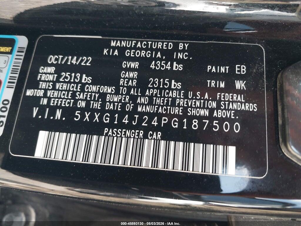 5XXG14J24PG187500 2023 KIA K5 photo no. 9