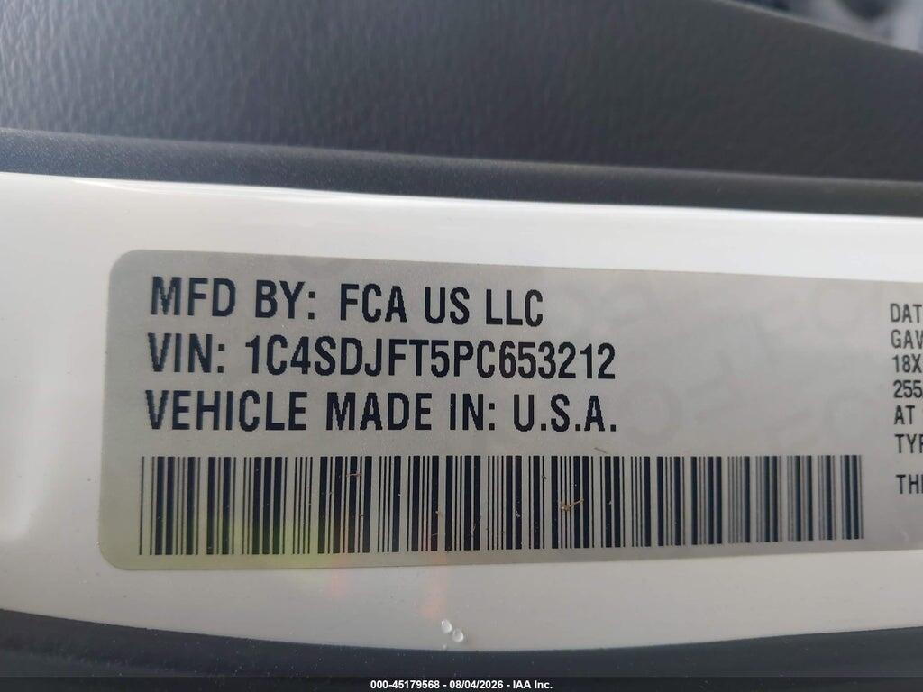 1C4SDJFT5PC653212 2023 DODGE DURANGO photo no. 9