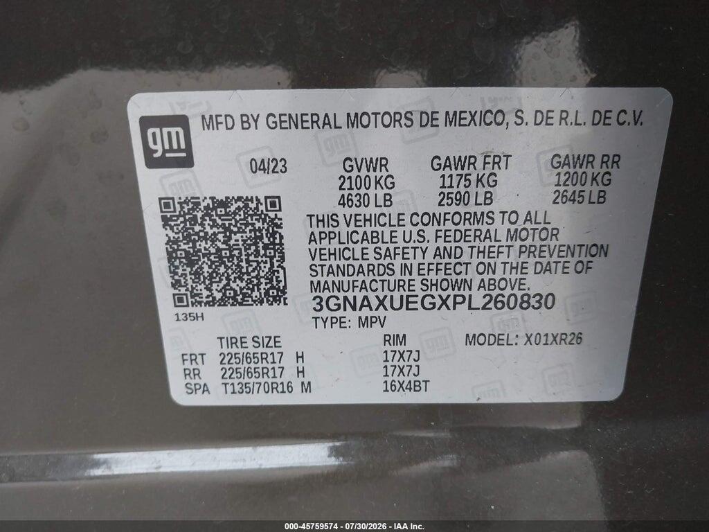 3GNAXUEGXPL260830 2023 CHEVROLET EQUINOX photo no. 9
