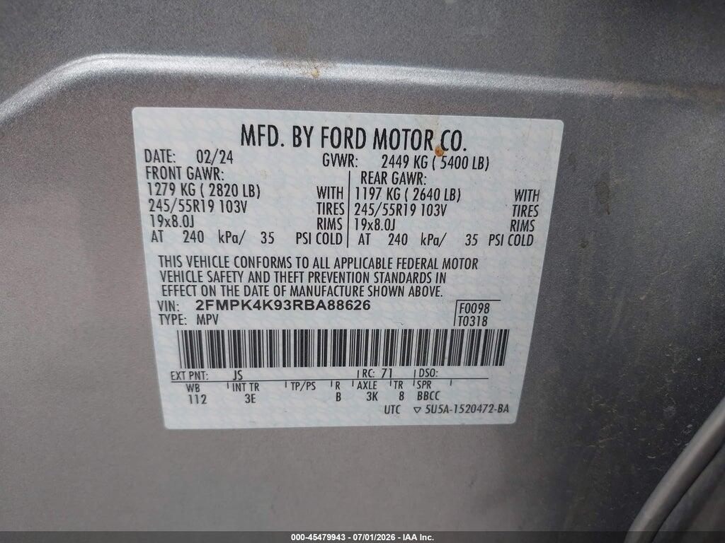 2FMPK4K93RBA88626 2024 FORD EDGE photo no. 9