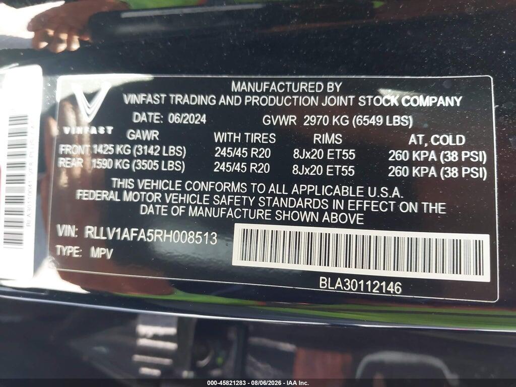 RLLV1AFA5RH008513 2024 VINFAST VF 8 photo no. 9
