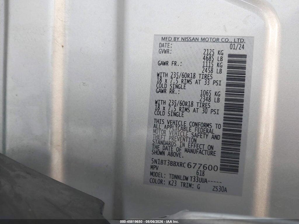 5N1BT3BBXRC677600 2024 NISSAN ROGUE photo no. 9